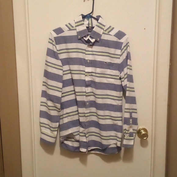 Vineyard Vines Striped Long Sleeve Slim Fit Tucker Shirt - Size S - Picture 1 of 4